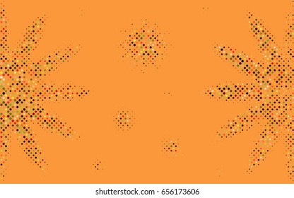 Light Green, Red vector illustration which consist of circles. Dotted gradient design for your business. Creative geometric background in halftone style with colored spots.
