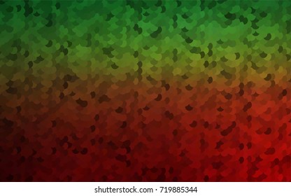Light Green, Red vector illustration which consist of circles. Dotted gradient design for your business. Creative geometric background in halftone style with colored spots.