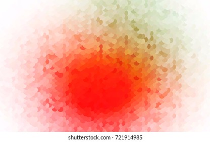 Light Green, Red vector illustration which consist of circles. Dotted gradient design for your business. Creative geometric background in halftone style with colored spots.