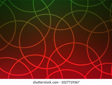 Light Green, Red vector indian curved background. Colorful abstract illustration with lines in Asian style. The best blurred design for your business.