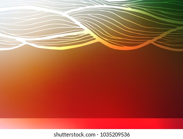 Light Green, Red vector indian curved pattern. Brand-new colored illustration in blurry style with doodles. The pattern can be used for heads of websites and designs.