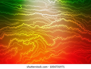 Light Green, Red vector indian curved background. Doodles on blurred abstract background with gradient. The completely new template can be used for your brand book.