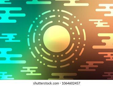 Light Green, Red vector indian curved texture. Colorful illustration in abstract style with doodles and Zen tangles. The doodle design can be used for your web site.