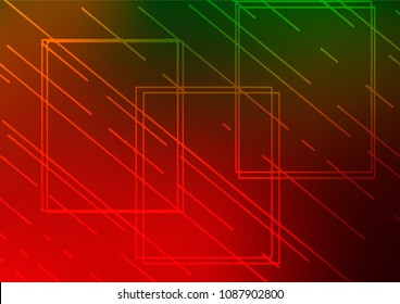 Light Green, Red vector indian curved pattern. Colorful illustration in abstract style with doodles and Zen tangles. Hand painted design for web, wrapping, wallpaper.