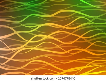 Light Green, Red vector indian curved texture. Ethnic elegant natural pattern with gradient. The pattern can be used for heads of websites and designs.