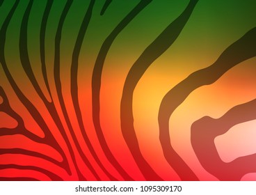 Light Green, Red vector indian curved pattern. Glitter abstract illustration with doodles and Zen tangles. The elegant pattern can be used as a part of a brand book.