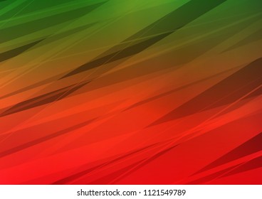 Light Green, Red vector indian curved template. Creative illustration in blurred style with doodles and Zen tangles. Brand new style for your business design.