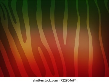 Light Green, Red vector indian curved texture. Shining colored illustration with doodles in Zen tangle style. A new texture for your design.