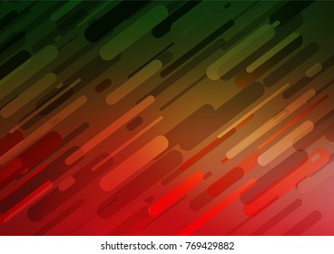 Light Green, Red vector indian curved template. Colorful illustration in abstract style with doodles and Zen tangles. The elegant pattern can be used as a part of a brand book.