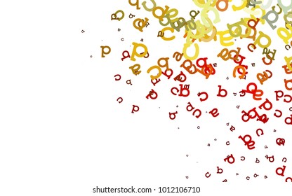 Light Green, Red vector layout with latin alphabet. Blurred design in simple style with signs of alphabet. Template can be used as a background for ads of typography.