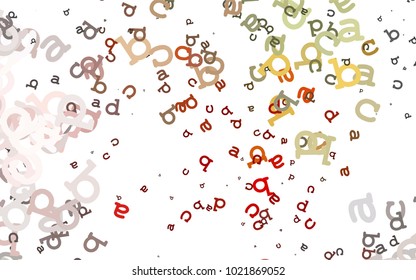 Light Green, Red vector layout with latin alphabet. Shining colorful illustration with isolated letters. The pattern can be used as ads, poster, banner for books.
