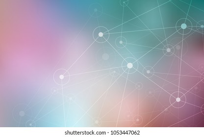 Light Green, Red vector layout with circles, lines. Design with connection of dots and lines on colorful background. Pattern can be used for futuristic ad, booklets.
