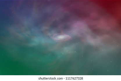 Light Green, Red vector layout with cosmic stars. Blurred decorative design in simple style with galaxy stars. Best design for your ad, poster, banner.