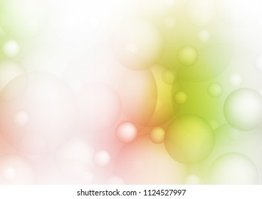 Light Green, Red vector layout with circle shapes. Abstract illustration with colored bubbles in nature style. The pattern can be used for aqua ad, booklets.