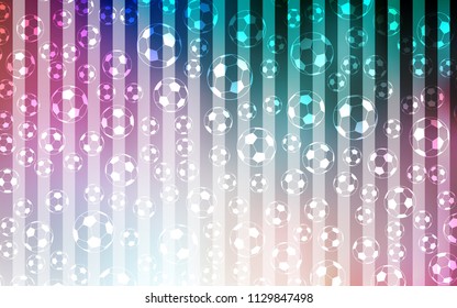 Light Green, Red vector layout with sports symbols. Glitteral colorful illustration with abstract soccer balls. Pattern for booklets, leaflets of soccer turnament.