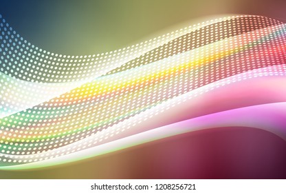 Light Green, Red vector layout with circles, lines. Glitter abstract illustration with connection of triangle structure. Template for business cards, websites.