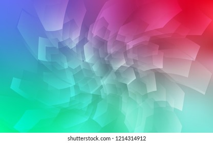 Light Green, Red vector layout with hexagonal shapes. Colorful hexagons on white backdrop. Pattern can be used for landing pages.