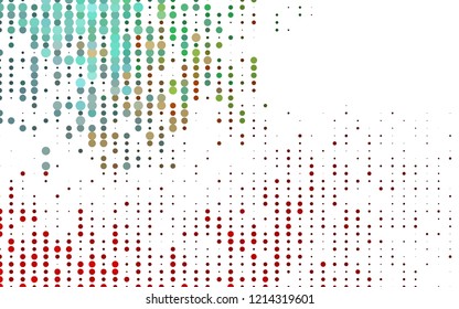 Light Green, Red vector layout with circle shapes. Blurred bubbles on abstract background with colorful gradient. Template for your brand book.