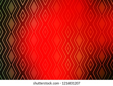 Light Green, Red vector layout with lines, rectangle. Glitter abstract illustration with colorful lines, rhombuses. Pattern for ads, posters, banners.