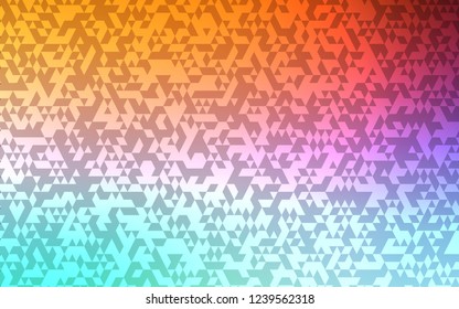 Light Green, Red vector layout with lines, triangles. Triangles on abstract background with colorful gradient. Modern template for your landing page.