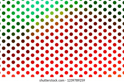 Light Green, Red vector layout with circle shapes. Beautiful colored illustration with blurred circles in nature style. Pattern for ads, leaflets.