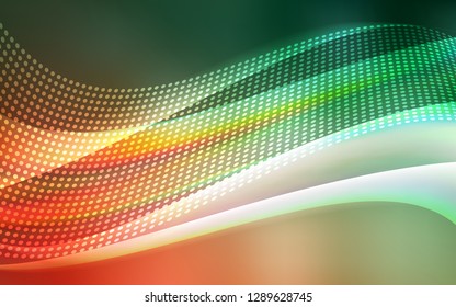 Light Green, Red vector layout with circles, lines. Decorative design in abstract style with triangle structure. Design for textile, fabric, wallpapers.