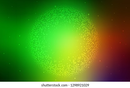 Light Green, Red vector layout with cosmic stars. Blurred decorative design in simple style with galaxy stars. Pattern for astrology websites.