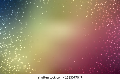 Light Green, Red vector layout with cosmic stars. Shining illustration with sky stars on abstract template. Smart design for your business advert.