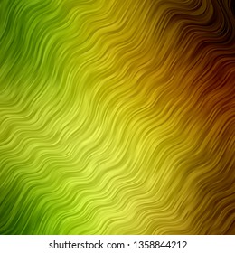 Light Green, Red vector layout with curves. Colorful abstract illustration with gradient curves. Best design for your posters, banners.
