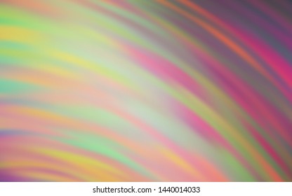 Light Green, Red vector layout with curved lines. Modern gradient abstract illustration with bandy lines. Pattern for your business design.