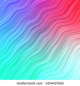 Light Green, Red vector layout with circular arc. Abstract gradient illustration with wry lines. Template for cellphones.