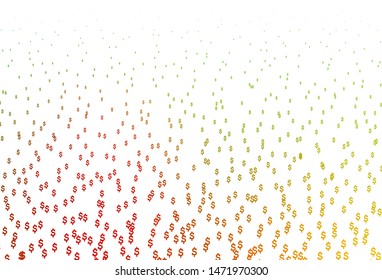 Light Green, Red vector layout with banking symbols. Abstract illustration with colored financial digital symbols. The pattern can be used for ad, booklets, leaflets of banks.