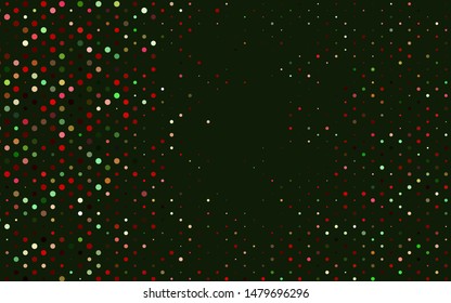 Light Green, Red vector layout with circle shapes. Blurred bubbles on abstract background with colorful gradient. Pattern for ads, booklets.