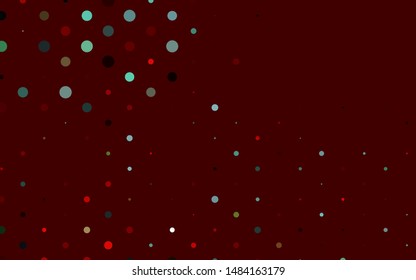 Light Green, Red vector layout with circle shapes. Illustration with set of shining colorful abstract circles. Pattern of water, rain drops.