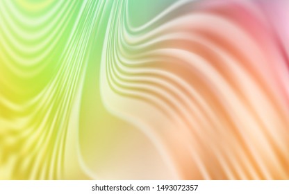 Light Green, Red vector layout with curved lines. Modern gradient abstract illustration with bandy lines. Template for cell phone screens.