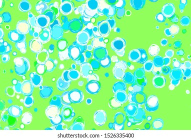 Light Green, Red vector layout with circle shapes. Glitter abstract illustration with blurred drops of rain. Design for your business advert.