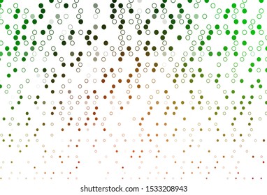 Light Green, Red vector layout with circle shapes. Blurred bubbles on abstract background with colorful gradient. Completely new template for your brand book.