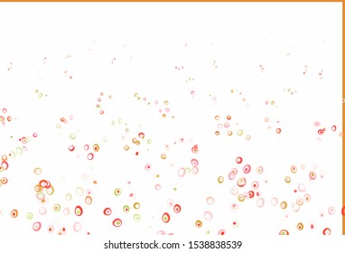 Light Green, Red vector layout with circle shapes. Glitter abstract illustration with blurred drops of rain. Pattern of water, rain drops.
