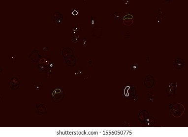 Light Green, Red vector layout with restaurant food. Colorful decorative design of snacks in doodle style. Template for meal cooking in kitchen.