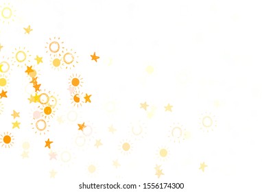 Light Green, Red vector layout with stars, suns. Stars, suns on blurred abstract background with gradient. Pattern for futuristic ad, booklets.