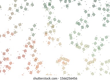 Light Green, Red vector layout with flat lines, dots. Glitter abstract illustration with colorful sticks. Best design for your ad, poster, banner.