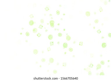 Light Green, Red vector layout with restaurant food. Colorful decorative design of snacks in doodle style. Pattern for ad, booklets, leaflets of restaurants.