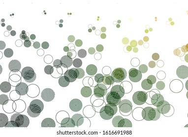 Light Green, Red vector layout with circle shapes. Blurred bubbles on abstract background with colorful gradient. New template for your brand book.