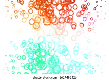Light Green, Red vector layout with circle shapes. Glitter abstract illustration with blurred drops of rain. Design for poster, banner of websites.