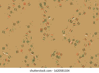 Light Green, Red vector layout with flat lines, dots. Glitter abstract illustration with colorful sticks. Best design for your ad, poster, banner.