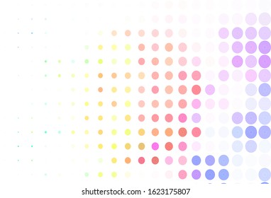 Light Green, Red vector layout with circle shapes. Illustration with set of shining colorful abstract circles. Design for your business advert.