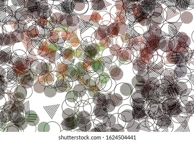 Light Green, Red vector layout with circles, lines. Decorative design in abstract style with lines, dots. Modern template for landing page.