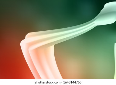 Light Green, Red vector layout with curved lines. Creative illustration in halftone style with gradient. Colorful wave pattern for your design.