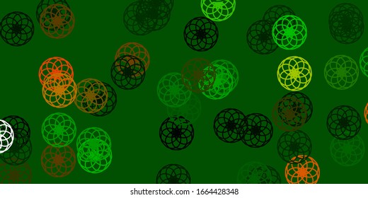 Light Green, Red vector layout with circle shapes. Illustration with set of shining colorful abstract spheres. Design for posters, banners.