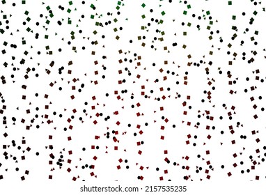 Light Green, Red vector layout with circles, lines, rectangles. Decorative design in abstract style with lines, dots, cubes. Pattern can be used for websites.